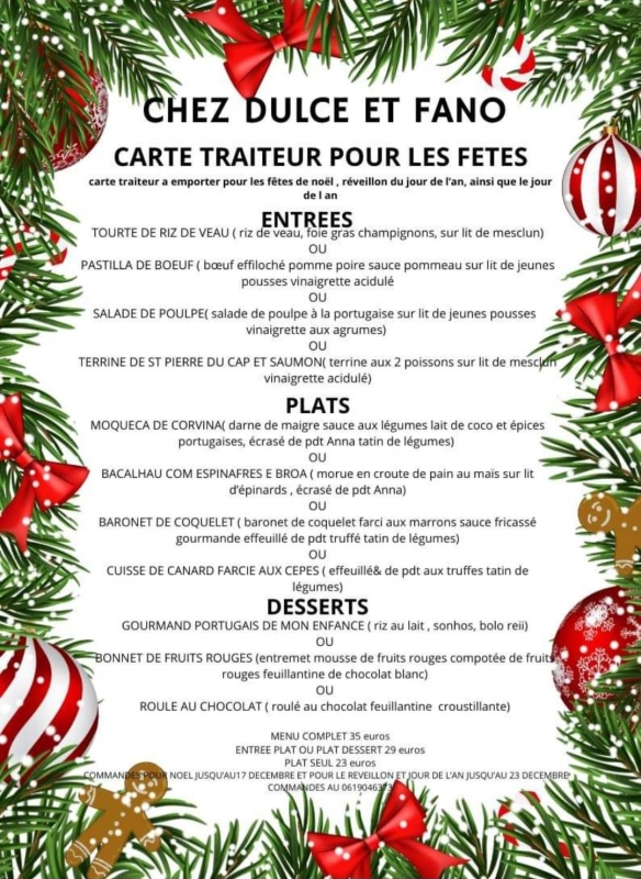Notre Menu de fêtes - les meilleurs restaurant de LAURIS