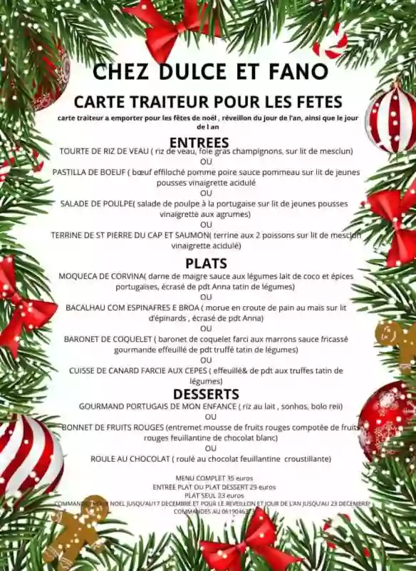 Notre Menu de fêtes - restaurant Portugaise LAURIS